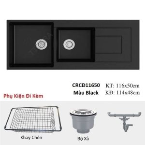 Chậu Rửa Chén Đá 2 Hộc 1 Cánh Schmidt T11650-K01