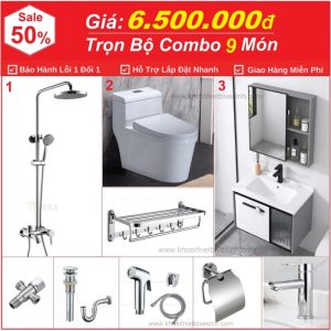 Combo Nhà Vệ Sinh Trọn Bộ 9 Món 6.5 Triệu CB09-6500