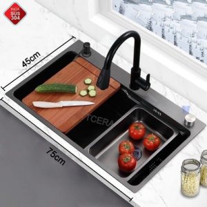 Chậu Rửa Chén Đơn Inox Phủ Nano Đen Schmidt CRNN911-7545