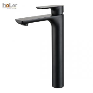 Vòi Lavabo Nóng Lạnh Đồng Sơn Tĩnh Điện Đen Cao 30cm Schmidt HL-LB618