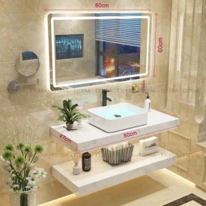 Combo Bàn Đá Trắng 2 Tầng TLVBD-18