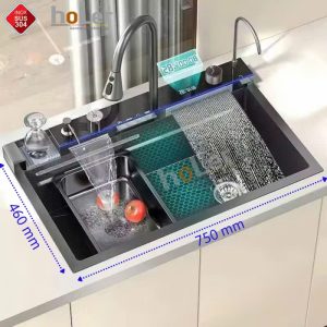 Combo Chậu Và Vòi Rửa Chén 5 Phím Hiển Thị Nhiệt Độ Schmidt HLCRNN721A-7546