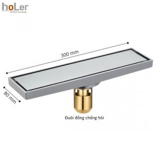 Phễu Thoát Sàn Đồng Thau Mạ Crome Chống Hôi Dài Schmidt HLPT01