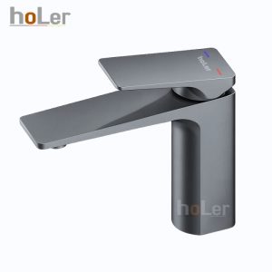 Vòi Lavabo Nóng Lạnh Đồng Sơn Tĩnh Điện Xám Schmidt HL-LB703