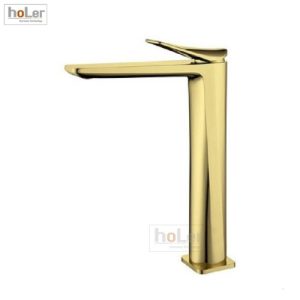 Vòi Lavabo Nóng Lạnh Đồng Mạ Vàng Cao 30cm Schmidt HL-LB642