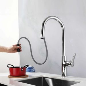 Vòi Rửa Chén Rút Dây Đồng Thau Mạ Crome Schmidt CHL804