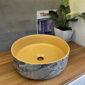 Chậu Lavabo Tròn Cam Vân Đá Cao Cấp Schmidt LB63