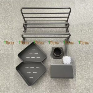 Combo 5 Món Treo Tường Phòng Tắm Sơn Tĩnh Điện Xám Schmidt CBRGT03