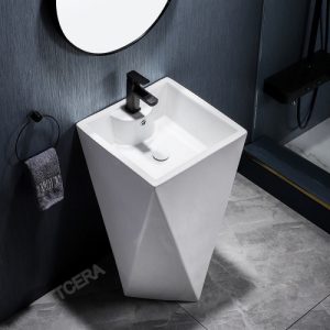 Lavabo Sứ Trụ Đứng Liền Khối Kim Cương Schmidt LBT02