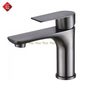 Vòi Lavabo Nóng Lạnh Inox Sơn Tĩnh Điện Xám Schmidt LB268