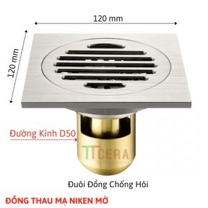 Phiễu Thoát Sàn Chống Hôi Đồng Thau Mạ NiKen Mờ Schmidt PT06