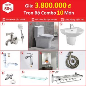 Combo Thiết Bị Vệ Sinh Siêu Tiết Kiệm 11 Món 3.8 Triệu CB10-3800