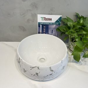 Chậu Lavabo Tròn Đặt Bàn Hoa Văn Đá Vân Mây Schmidt LB137