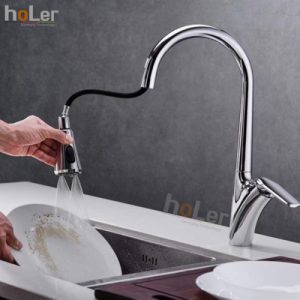 Vòi Rửa Chén Rút Dây Đồng Thau Mạ Crome Schmidt CHL960