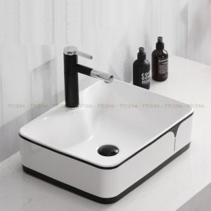 Chậu Lavabo Đặt Bàn Trắng Viền Đen Schmidt LB147
