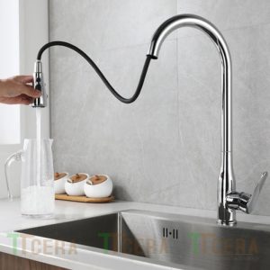 Vòi Rửa Chén Nóng Lạnh Rút Dây Đồng Thau Mạ Crome Schmidt CNL512