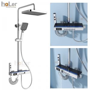 Sen Cây Tắm Đứng Đồng Mạ Crome Hiển Thị Nhiệt Độ Schmidt HL296