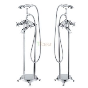 Sen Cây Đồng Thau Mạ Crome Đặt Sàn Bồn Tắm Nằm Schmidt SBT08