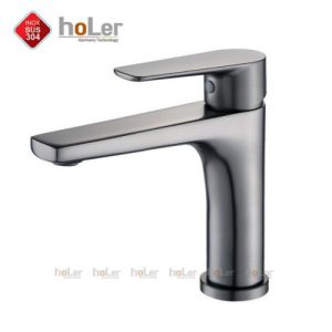 Vòi Lavabo Nóng Lạnh Đồng Sơn Tĩnh Điện Xám Schmidt HL-LB674