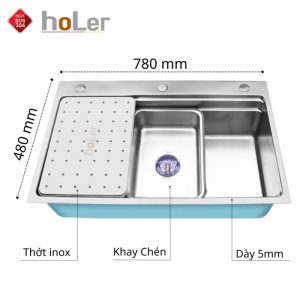 Chậu Rửa Chén 1 Hộc Inox 304 Schmidt HLCR736-7848TC