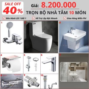 Combo Nhà Vệ Sinh Schmidt Germany Trọn Bộ 10 Món CBHL10- 8200S8