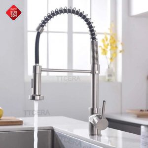 Vòi Rửa Chén Nóng Lạnh Lò So Dây Rút INOX 304 Schmidt CNL424