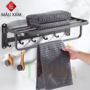 Giàn Vắt Khăn Đa Năng inox 304 Sơn Tĩnh Điện Xám Schmidt MKT1018